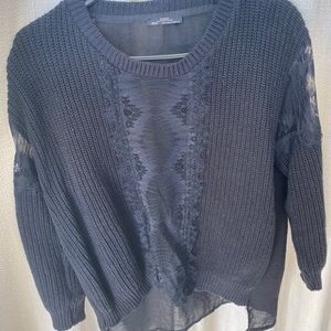 Black ZARA sweater with lace details